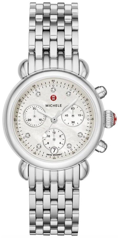 Michele CSX - 36 Chronograph Mother of Pearl Dial Date Stainless Steel Womens Watch MWW03C000516 - WAB - Shipping Dept.