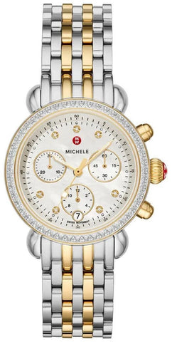 Michele CSX - 36 Chronograph Mother of Pearl Dial Date Two - Tone Stainless Steel Womens Watch MWW03C000514 - WAB - Shipping Dept.