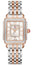 Michele Deco Madison Mid Two - Tone Rose Gold Steel Diamonds Silver Dial Rectangle Womens Watch MWW06G000015 - WAB - Shipping Dept.