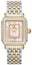 Michele Deco Madison Two - Tone Steel Diamonds Pink Mother - of - Pearl Dial Date Rectangle Womens Watch MWW06T000266 - WAB - Shipping Dept.