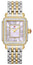 Michele Deco Madison Two - Tone Steel Diamonds Purple Mother - of - Pearl Dial Rectangle Womens Watch MWW06T000248 - WAB - Shipping Dept.