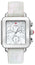 Michele Deco Sport Chronograph Mother - of - Pearl Rectangle Dial White Leather Women's Watch MWW06K000066 - WAB - Shipping Dept.