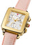 Michele Deco Sport Chronograph Silver Rectangle Dial Gold - Tone Case Ballet Pink Silicone Women's Watch MWW06K000072 - Watches & Beyond