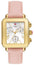 Michele Deco Sport Chronograph Silver Rectangle Dial Gold - Tone Case Ballet Pink Silicone Women's Watch MWW06K000072 - Watches & Beyond