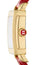 Michele Deco Sport Mid Gold - Plated Stainless Steel Mother - of - Pearl Dial Ruby Red Leather Strap Womens Watch MWW06H000005 - Watches & Beyond