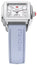 Michele Deco Sport Mid Stainless Steel Silver Dial Pastel Blue Silicone Strap Rectangle Womens Watch MWW06H000006 - Watches & Beyond