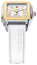 Michele Deco Sport Mid Two - Tone Stainless Steel Silver Dial White Silicone Strap Rectangle Womens Watch MWW06H000007 - Watches & Beyond