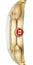 Michele Meggie 18K Gold - Plated Stainless Steel Square Mother - of - Pearl Dial Diamonds Womens Watch MWW33B000003 - Watches & Beyond