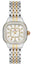 Michele Meggie Two - Tone Steel Diamonds Square Mother - of - Pearl Dial Womens Watch MWW33B000002 - Watches & Beyond