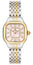 Michele Meggie Two - Tone Steel Diamonds Square Peony Pink Mother - of - Pearl Dial Womens Watch MWW33B000014 - Watches & Beyond