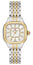 Michele Meggie Two - Tone Steel Square Mother - of - Pearl Dial Diamonds Womens Watch MWW33B000009 - Watches & Beyond