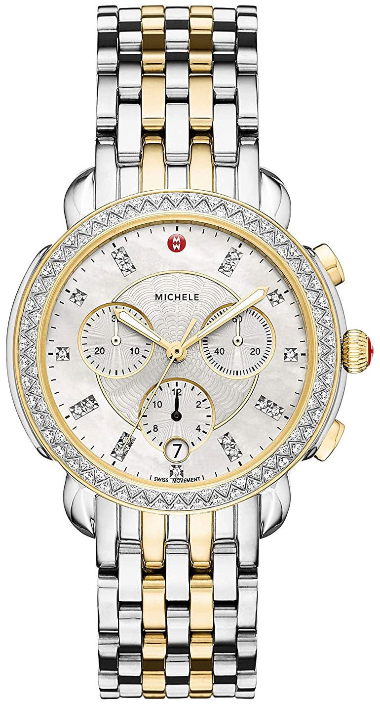 Michele Sidney Chronograph Diamond Two - Tone Womens Watch MWW30A000005 - WAB - Shipping Dept.