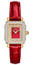 Michele Special Edition Deco Madison Mini Red Mother - of - Pearl Dial Diamonds Red Leather Strap Women's Watch MWW06D000170 - Watches & Beyond