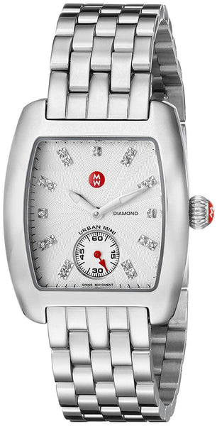 Michele Urban Mini Stainless Steel Silver Dial Diamonds Women's Watch MWW02A000502 - WAB - Shipping Dept.