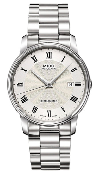 Mido Baroncelli Automatic Stainless Steel Chronometer Silver Dial Date Mens Watch M010.408.11.033.00 - WAB - Shipping Dept.