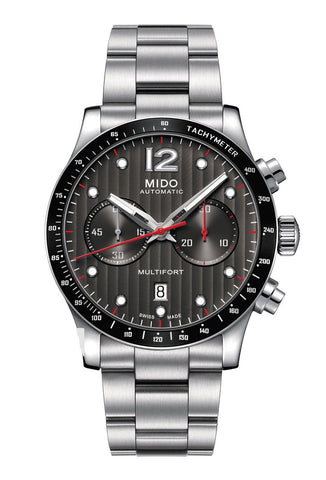 Mido Multifort Automatic Chronograph Stainless Steel Black Dial Date Mens Watch M025.627.11.061.00 - WAB - Shipping Dept.