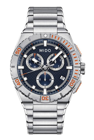 Mido Ocean Star Chronograph Stainless Steel Blue Dial Date Quartz Divers Mens Watch M023.417.11.041.00 - WAB - Shipping Dept.