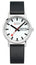 Mondaine Classic Stainless Steel White Dial Black Vegan Leather Strap Day/Date Quartz Unisex Watch A667.30314.11SBB - WAB - Shipping Dept.