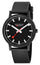 Mondaine Essence Renewable Material Black Dial Black Rubber Strap Interchangeable Gray Textile Strap Quartz Mens Watch MS1.41120.RB.SET - WAB - Shipping Dept.