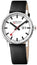 Mondaine EVO2 Stainless Steel White Dial Black Leather Strap Date Quartz Mens Watch MSE.40210.LB - WAB - Shipping Dept.