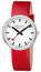 Mondaine Giant Backlight Stainless Steel White Dial Red Leather Strap Quartz Womens Watch MSX.3511B.LC - WAB - Shipping Dept.