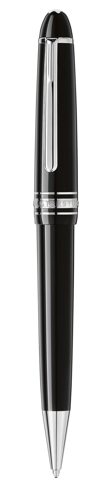 Montblanc Meisterstuck Black Resin Platinum - Coated Midsize Ballpoint Pen 132491 - Watches & Beyond