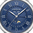 Montblanc Star Legacy Full Calendar Automatic Stainless Steel Blue Dial Blue Leather Strap Day/Date Month Moonphase Mens Watch 130967 - Watches & Beyond