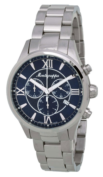 Montegrappa Fortuna Chronograph Blue Dial Stainless Steel Quartz Men's Watch Date IDFOWCID - WAB - Shipping Dept.