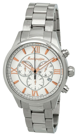 Montegrappa Fortuna Chronograph Date White Dial Stainless Steel Quartz Men's Watch IDFOWCIR - WAB - Shipping Dept.