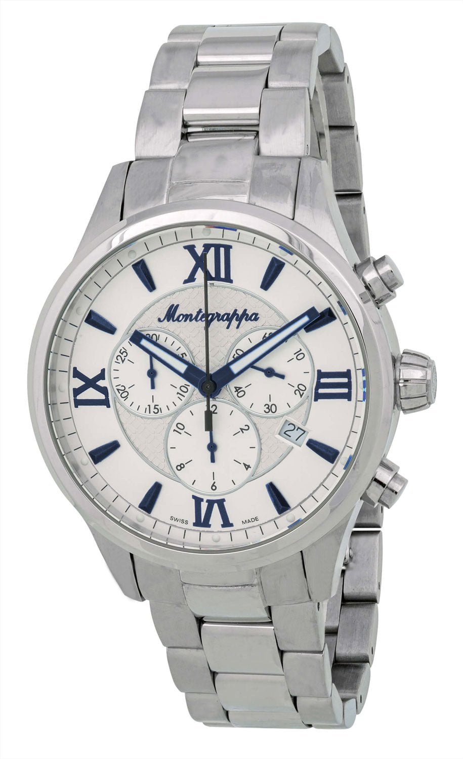 Montegrappa Fortuna Chronograph White Dial Stainless Steel Quartz Men's Watch Date IDFOWCIB - WAB - Shipping Dept.