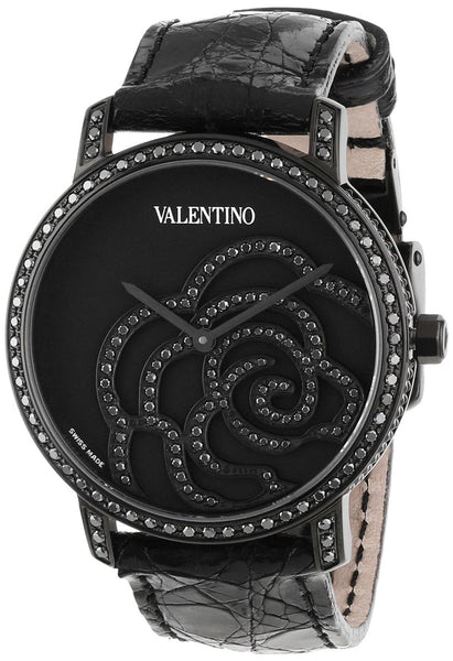 NEW WITHOUT BOX Valentino Rose Black PVD Steel Womens Strap Watch Black Diamonds V41SBQ - 6709 - SSA09 - WAB - Shipping Dept.