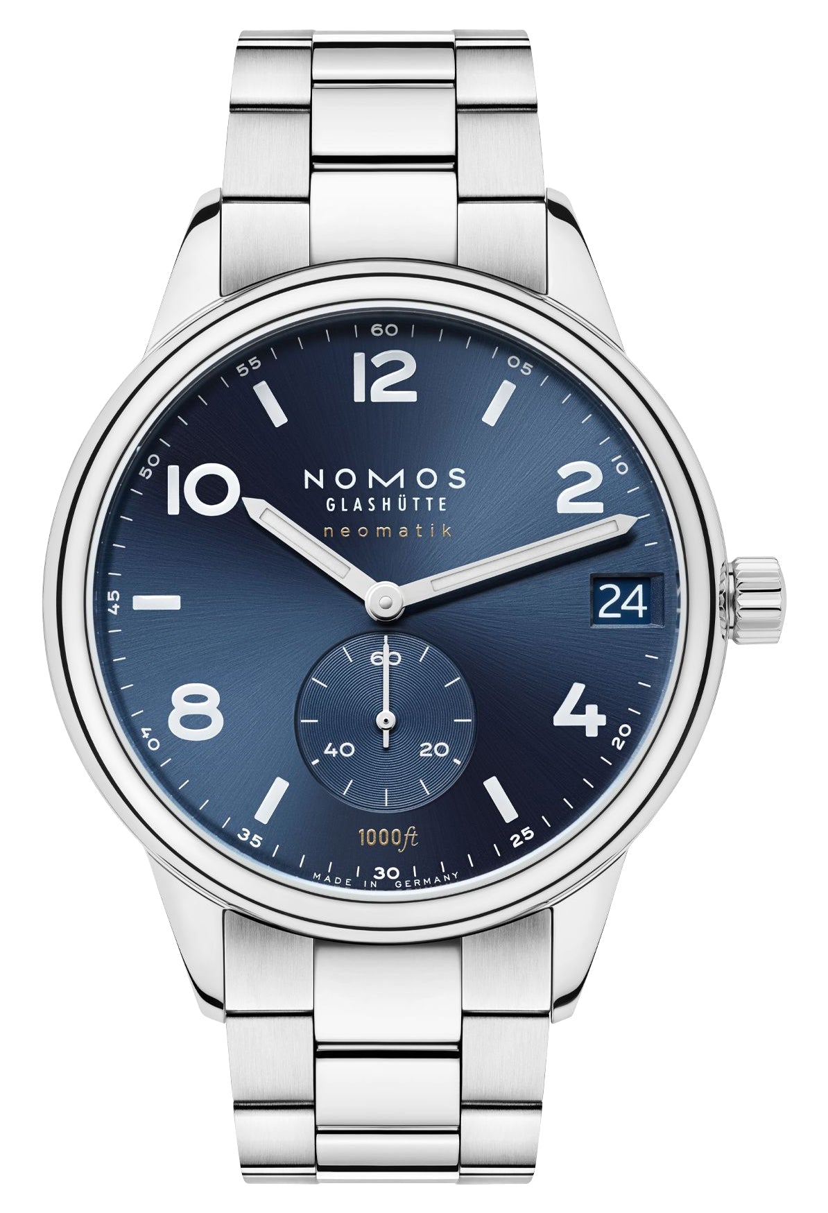 NOMOS Glashutte Club Sport Neomatik 42 Date Automatic Stainless Steel Blue Dial Divers Mens Watch 782 - Watches & Beyond