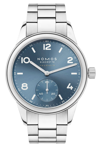 NOMOS Glashutte Club Sport Neomatik Automatic Stainless Steel Polar Blue Dial Divers Mens Watch 750 - Watches & Beyond