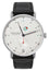 NOMOS Glashutte Metro Date Power Reserve Manual Wind Stainless Steel White Dial Black Leather Strap Mens Watch 1101 - Watches & Beyond