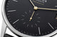 NOMOS Glashutte Orion Neomatik 41 Automatic Stainless Steel Black Dial Black Leather Strap Date Mens Watch 366 - Watches & Beyond