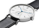 NOMOS Glashutte Tangente Neomatik 39 Automatic Stainless Steel White Dial Black Leather Strap Mens Watch 140 - Watches & Beyond