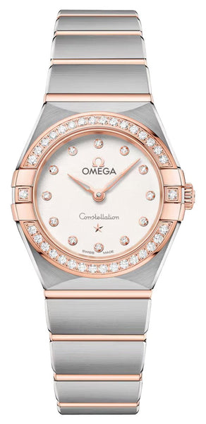 Omega Constellation Stainless Steel & 18K Rose Gold Silver Dial Diamonds Quartz Womens Watch 131.25.25.60.52.001 - WAB - Shipping Dept.