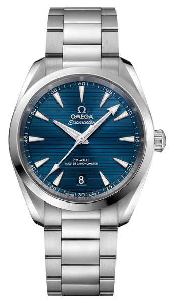 Omega Seamaster Aqua Terra 150M Automatic Chronometer Stainless Steel Blue Dial Date Mens Watch 220.10.38.20.03.001 - Watches & Beyond