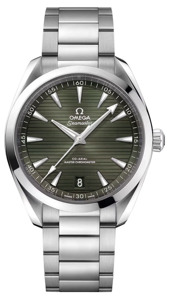 Omega Seamaster Aqua Terra Automatic Chronometer Stainless Steel Green Dial Date Mens Watch 220.10.41.21.10.001 - WAB - Shipping Dept.