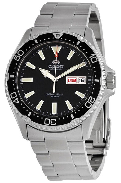 Orient Kamasu Automatic Stainless Steel Black Dial Day - Date Divers Mens Watch RA - AA0001B19 - WAB - Shipping Dept.