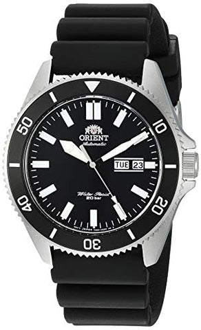 Orient Kanno Automatic Black Silicone Strap Black Dial Day - Date Divers Mens Watch RA - AA0010B19A - WAB - Shipping Dept.