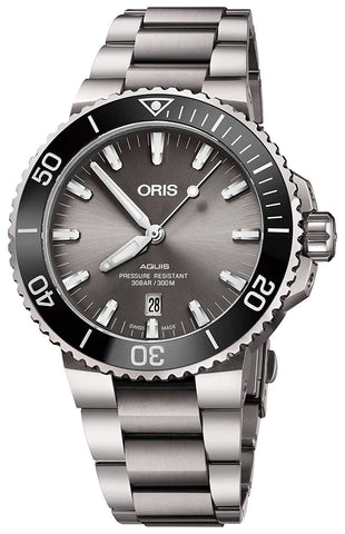 Oris Aquis Automatic Titanium Grey Dial Date Divers Mens Watch 733 7730 7153 - MB - WAB - Shipping Dept.