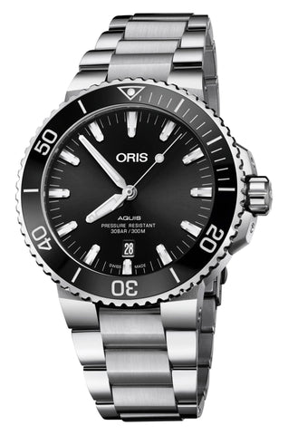 Oris Aquis Date Automatic Stainless Steel Black Dial Divers Mens Watch 733 7730 4134 - 07 8 24 05PEB - WAB - Shipping Dept.