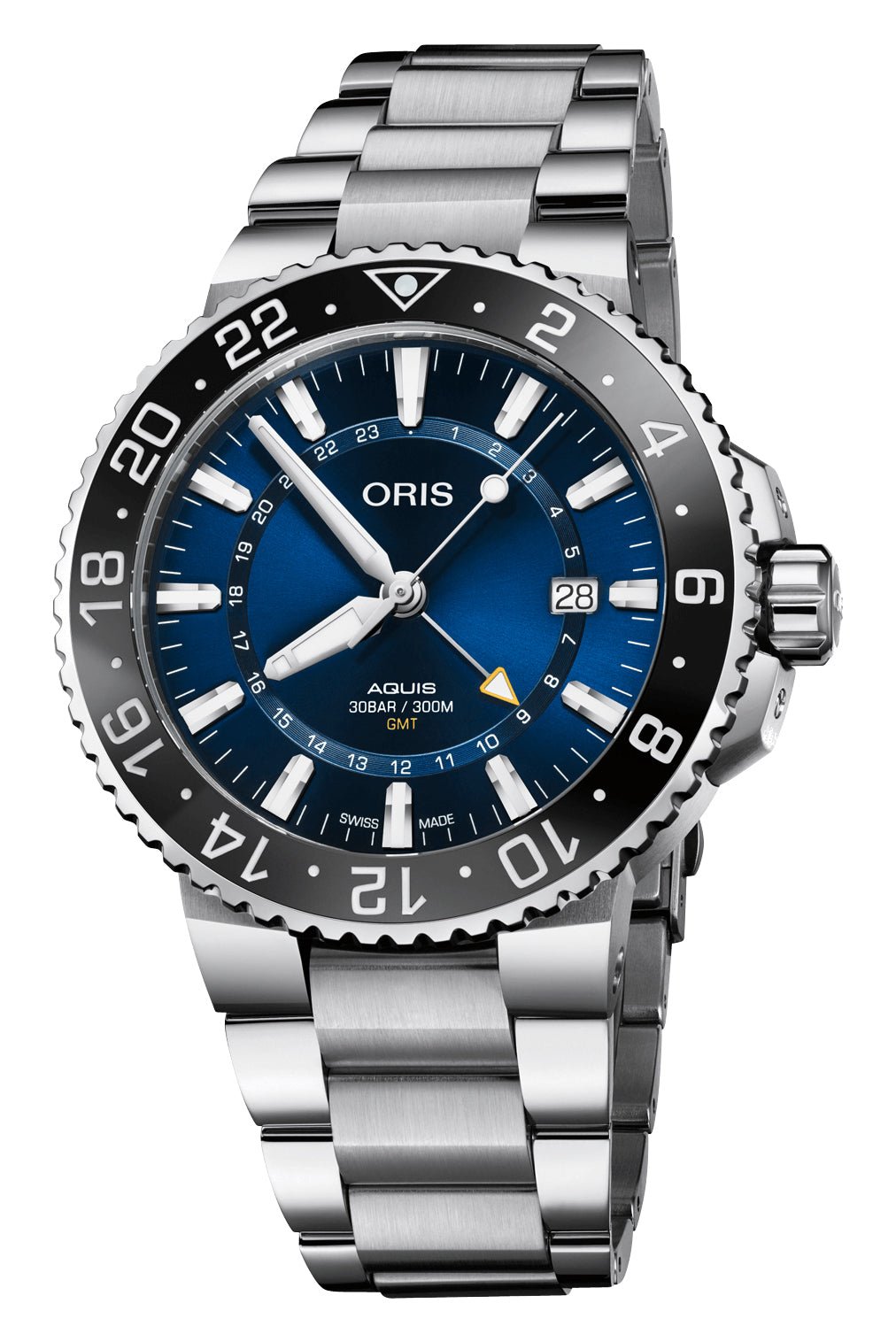 Oris Aquis GMT Date Automatic Stainless Steel Blue Dial Divers Mens Watch 798 7754 4135 - 07 8 24 05PEB - WAB - Shipping Dept.