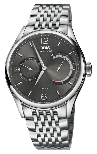 Oris Artelier Calibre 111 Manual Wind Stainless Steel Gray Dial Date Power Reserve Mens Watch 111 7700 4063 - Set 8 23 79 - Watches & Beyond