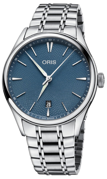 Oris Artelier Date Automatic Stainless Steel Blue Dial Mens Watch 733 7721 4055 - 07 8 21 88 - Watches & Beyond