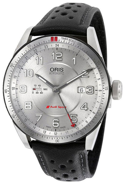 Oris Artix Audi Sport GMT Automatic Stainless Steel Black Leather Strap Date Mens Watch 01 747 7701 4461 - 07 5 22 87FCS - WAB - Shipping Dept.