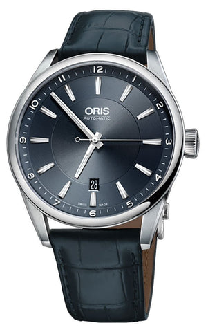 Oris Artix Automatic Stainless Steel Blue Dial Blue Leather Strap Date Mens Watch 733 7642 4035 - 07 5 21 85FC - WAB - Shipping Dept.