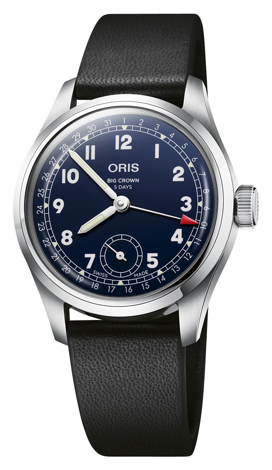 Oris Big Crown Pointer Date Automatic Stainless Steel Blue Dial Black Leather Strap Mens Watch 403 7776 4065 - 07 5 19 11 - WAB - Shipping Dept.