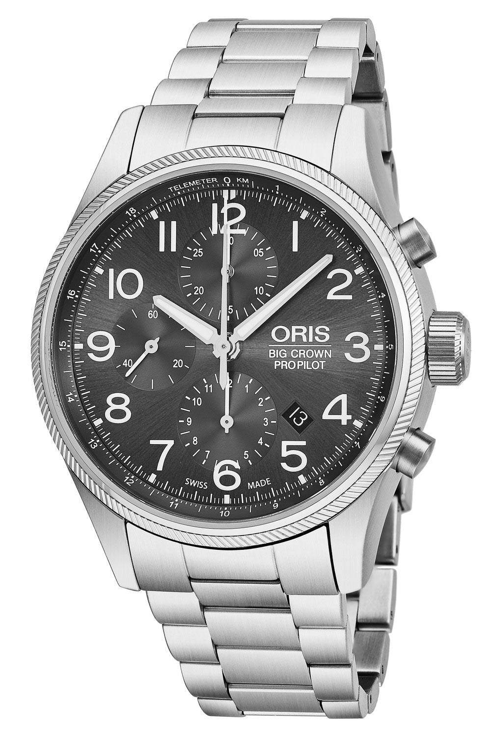 Oris Big Crown ProPilot Automatic Chronograph Stainless Steel Grey Dial Date Mens Watch 774 7699 4063 - MB - WAB - Shipping Dept.